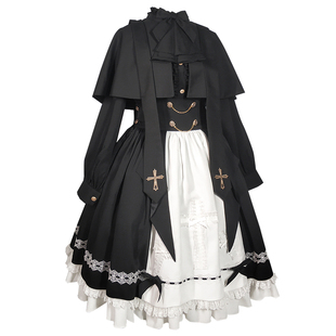 【圣学院系列-纪检部】原创Lolita王子系半身裙套装修女哥特暗黑