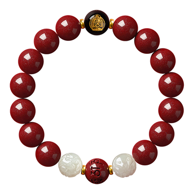 高纯度天然朱砂手串护身符转运珠