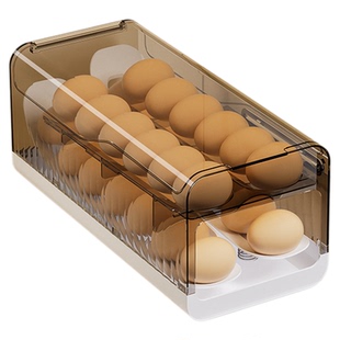 滚动鸡蛋收纳盒冰箱专用侧门放鸡蛋盒的整理神器装鸡蛋架托滚蛋盒