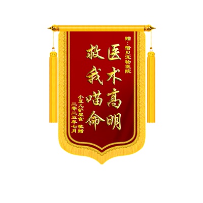 【顺丰包邮】锦旗定做送宠物医生