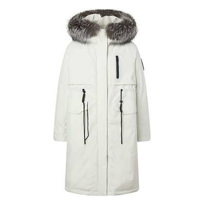 美特斯邦威女士长款毛领羽绒服