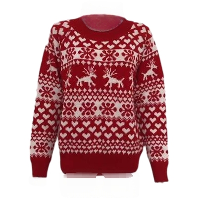 Christmas snowflake long sleeved sweater休闲圣诞雪花长袖毛衣