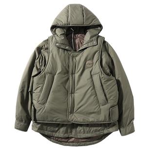 高端设计羽绒服男女冬季加厚保暖上衣白鸭绒可拆卸马甲两件套外套