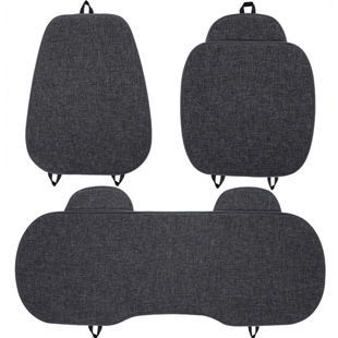 亚麻汽车坐垫四季通用座椅垫子冬季单片后排车内冬天棉麻汽车座垫