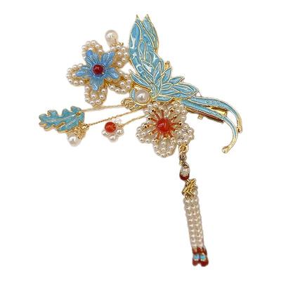 古典烧蓝步摇流苏新中式