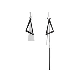 不对称几何流苏耳环气质显瘦脸耳坠高级感耳饰蚊香盘耳夹无耳洞