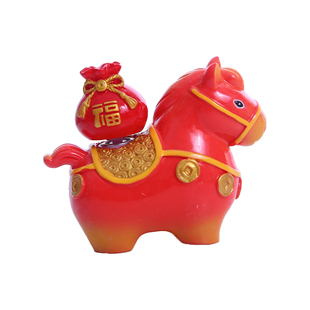 洛阳文创纪念品唐三彩小胖马摆件马上有钱河南特产博物馆伴手礼物