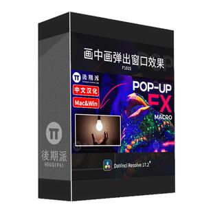 达芬奇画中画弹窗叠加多画面效果DaVinci Resolve中文插件 Pop Up