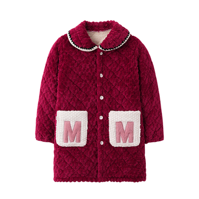 俞兆林中厚女装睡衣女冬季加绒兔绒外套单件单独上衣女款珊瑚绒袄