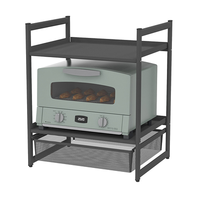 厨房微波炉置物架抽拉式电器收纳