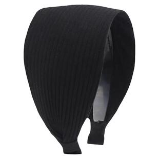 易梦玲同款发箍女高颅顶宽边针织坑条头箍显脸小灰色加宽发捆发带