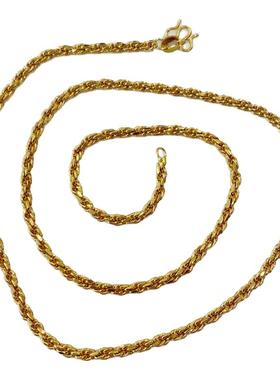 沙金百搭镀金锁骨链久不