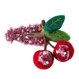 儿童羊毛毡樱桃发夹小女孩宝宝甜美可爱掰掰夹子侧边刘海发卡头饰