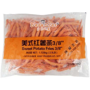贝贝之星美式粗红薯条冷冻油炸小吃地瓜脆番薯条空气炸锅烤箱食品