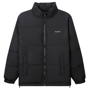 才子男装立领羽绒服男2025冬季新款休闲防风加厚保暖短款黑色外套