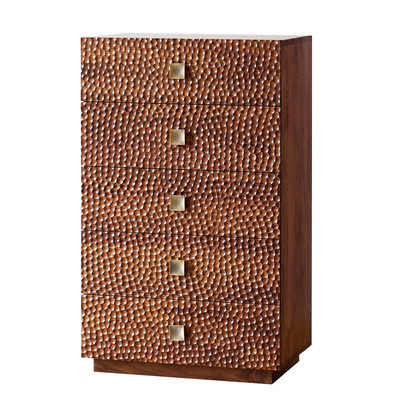 北美黑胡桃木五斗柜中古风设计师