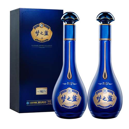 洋河蓝色经典梦之蓝M6+ 52度550mL*2瓶官方自营旗舰店 绵柔白酒