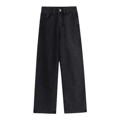 小个子牛仔裤女150cm显高阔腿裤