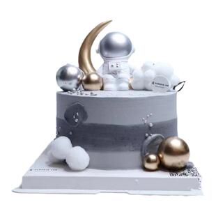 太空宇航员烘焙蛋糕装饰插件儿童生日派对银河系宇宙星球飞船装扮
