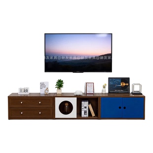 钢制模块组合柜中古复古电视柜小户型收纳柜书柜多功能边柜储物柜