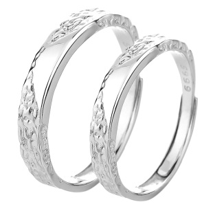 归素 甜蚀冰川小众设计感情侣对戒999纯银戒指一对款定制刻字礼物