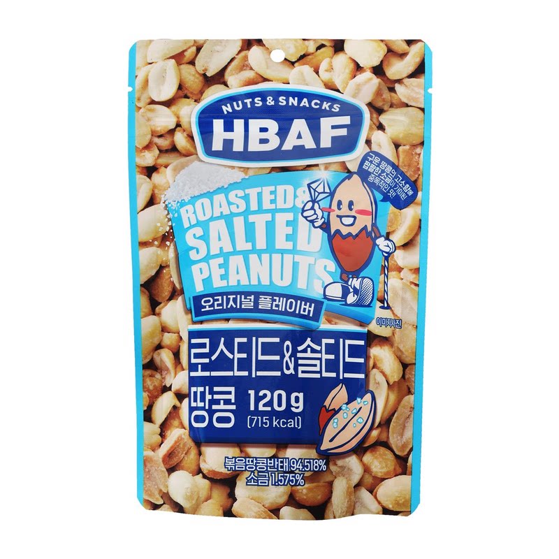 HBAF芭蜂 烤焗海盐花生咸咸甜甜味120克低温干焗香脆可口啤酒零食