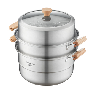 九阳蒸锅家用304不锈钢蒸笼蒸鱼馒头加厚电磁炉燃气灶通用汤锅炊