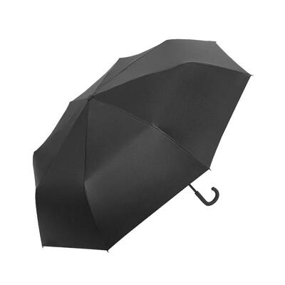 弯钩折叠遮阳伞黑胶便携