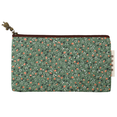 绿漫野拉链手机包女棉布