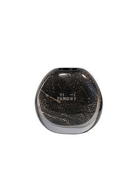 轻奢风水晶底小口扁球手工琉璃花