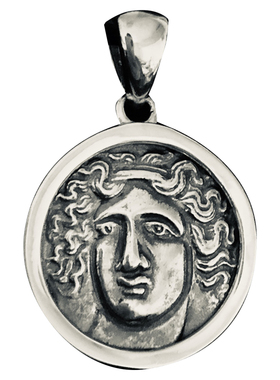 银币项链气质古希腊神话人物吊坠