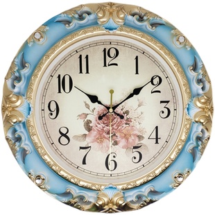 石英挂表客厅挂钟欧式大气田园挂式钟表装饰家用挂墙时尚静音时钟