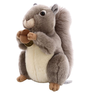 正版AURORA松鼠毛绒玩具可爱仿真灰松鼠公仔玩偶布娃娃送儿童礼物