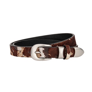 SUNSWAY新款原创简约扣真皮腰带马毛感男女通用皮带牛仔裤百搭潮