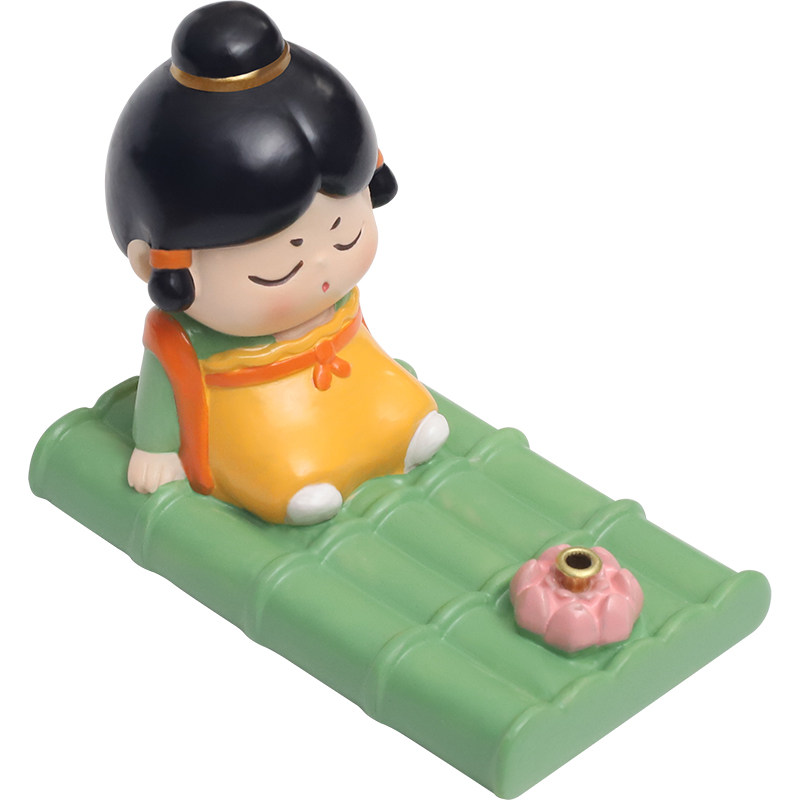 唐小圆泛舟香插盘摆件线香插