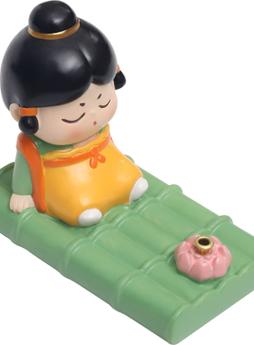 唐小圆泛舟香插盘摆件线香插