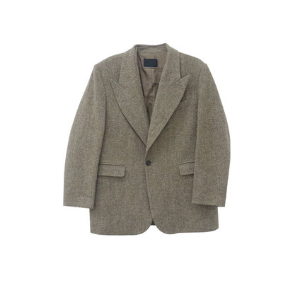 Lonslan卡其色重工羊毛西装外套