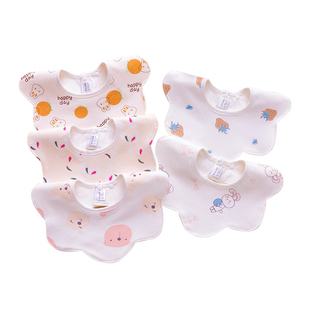 宝宝口水巾纯棉围嘴新生儿360°防吐奶水婴儿A类不湿衣围兜秋冬款