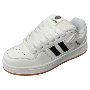 ins黄色大舌头面包鞋男女情侣有擦声 国潮2025春秋多巴胺白色板鞋