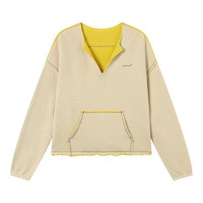 CryingCenter 双面穿开叉弯刀袖宽松毛圈短卫衣 哭喊中心