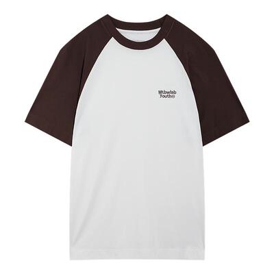 美特斯邦威撞色logo插肩短袖T恤