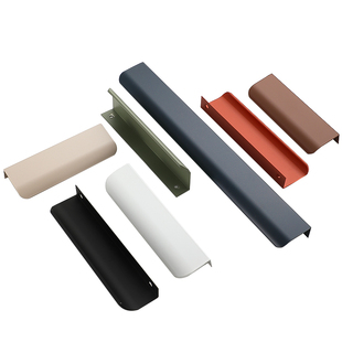 衣柜隐形拉手现代简约高档黑色抽屉橱柜门缝极简长款门把手免打孔