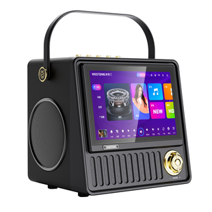 威斯汀GLE300智能蓝牙歌词音箱家庭ktv家用K歌桌面复古音响一体机