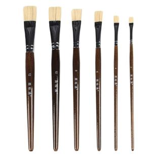 忆多猪鬃油画笔硬毛扇形板刷油画画笔排笔丙烯画笔画材丙烯水彩笔水粉画笔美术生专用初学者绘画颜料笔刷套装