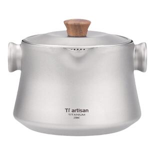 钛工匠纯钛双层泡茶器户外露营钛合金快客杯便携旅行茶具套装茶杯