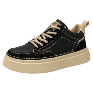 男鞋2025新款秋冬季英伦百搭隐形内增高10cm厚底运动休闲工装板鞋