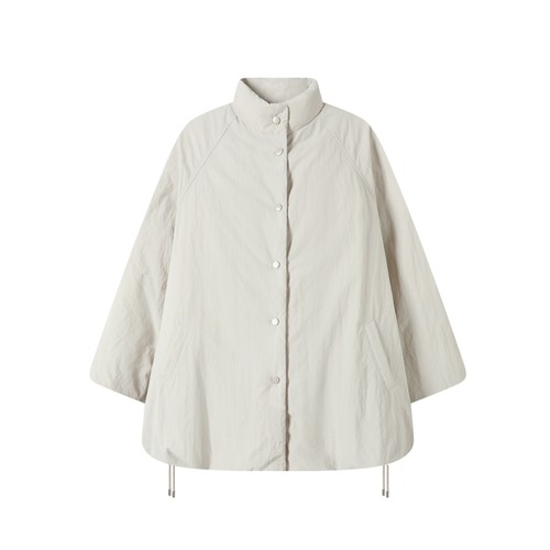 TGNS中长款抽绳花苞棉服女冬季慵懒风保暖棉衣设计感立领防风外套