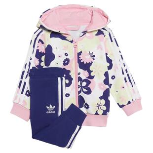 ADIDAS阿迪达斯小童连帽拉链卫衣外套长裤春秋款针织套装HC1965