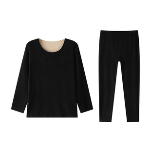 半墨大码男装保暖套装男士胖子宽松德绒发热无痕打底秋衣秋裤套装