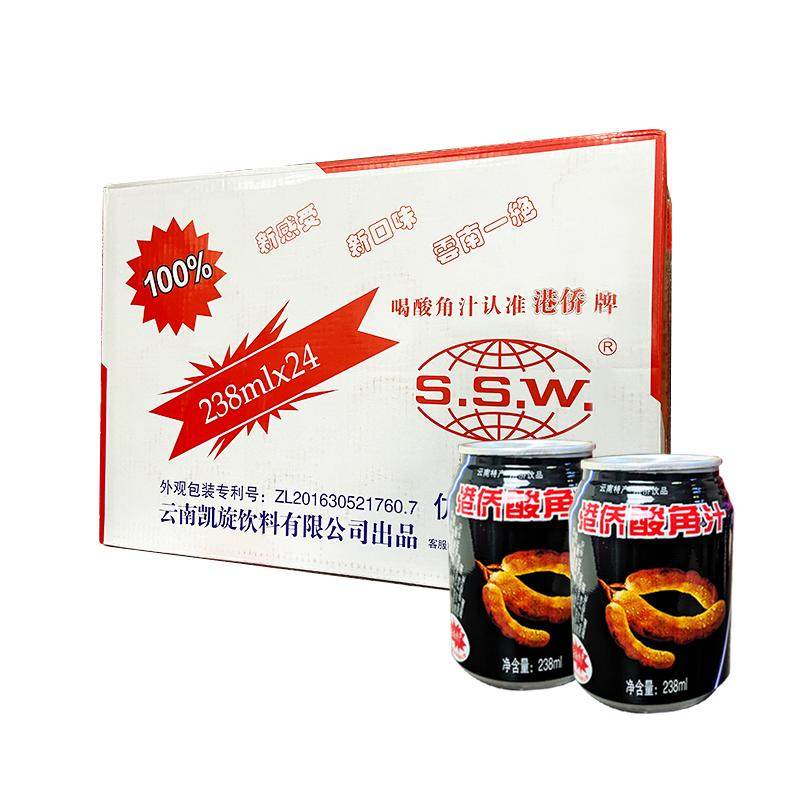 云南特产酸角汁 238ml*6罐 港侨酸角汁饮料酸甜风味果汁整箱商用